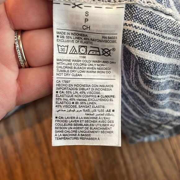 Old Navy striped linen blend jumpsuit small - Picture 6 of 8